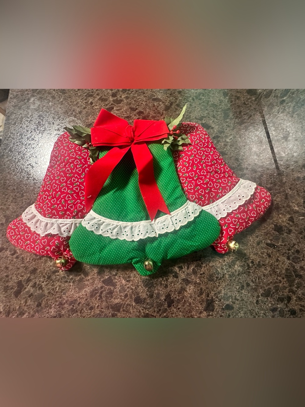Festive Green and Red Bell Holiday Decoration - Unbranded